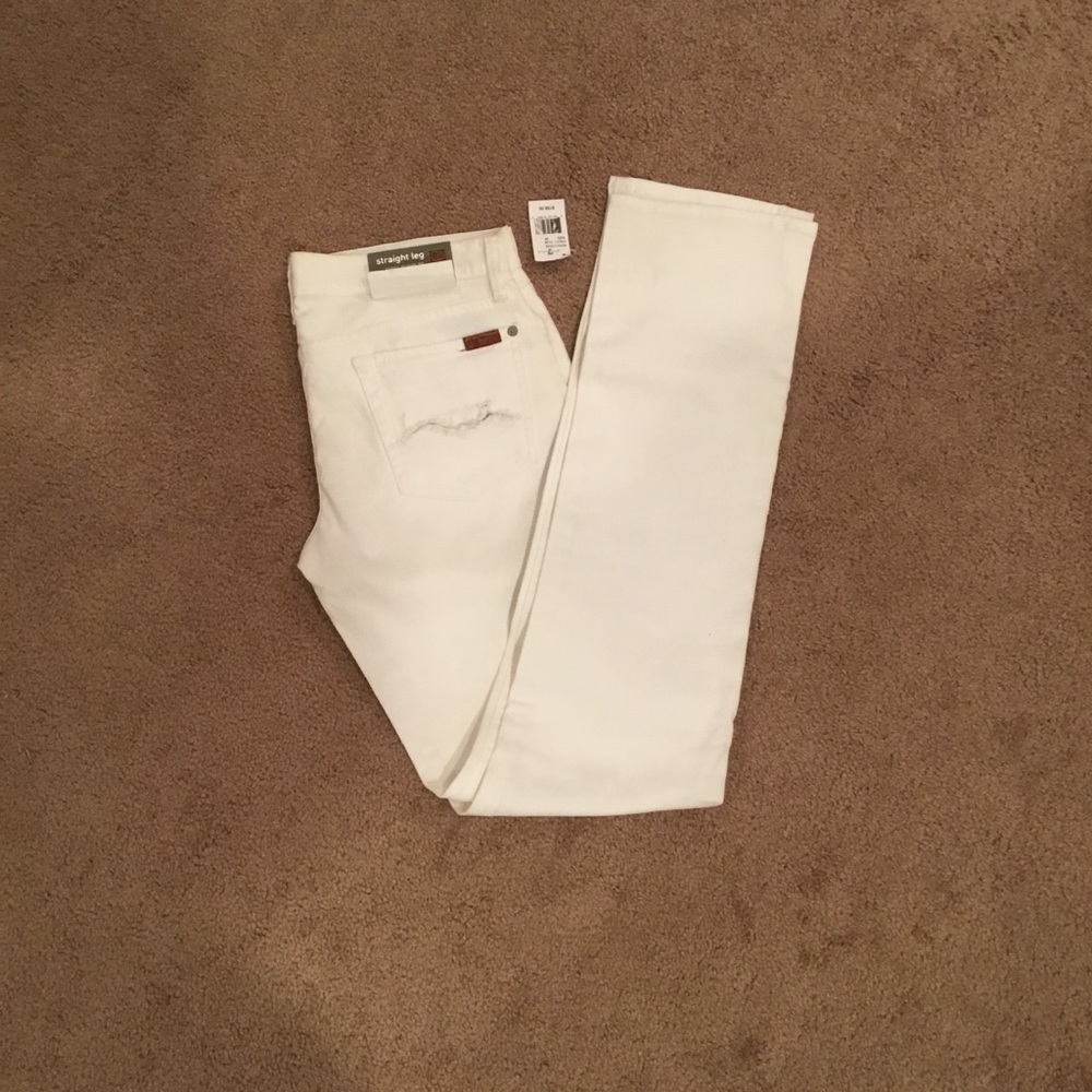 7 For All Mankind Women's White Jeans